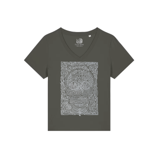 	T-shirt Femme Col V - CALAVERA BLANCA - Label BOSSI 