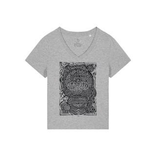 	T-shirt Femme Col V - CALAVERA NEGRA - Label BOSSI 