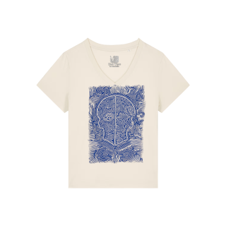 	T-shirt Femme Col V - CALAVERA AZUL - Label BOSSI 