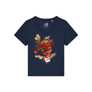 	T-shirt Femme Col V - CHARDONNERET - Label DINA 