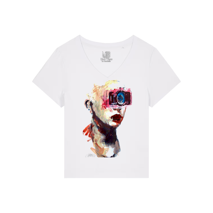 T-shirt Femme Col V - FEMME FOCUS - Label  GUERANDELLE 