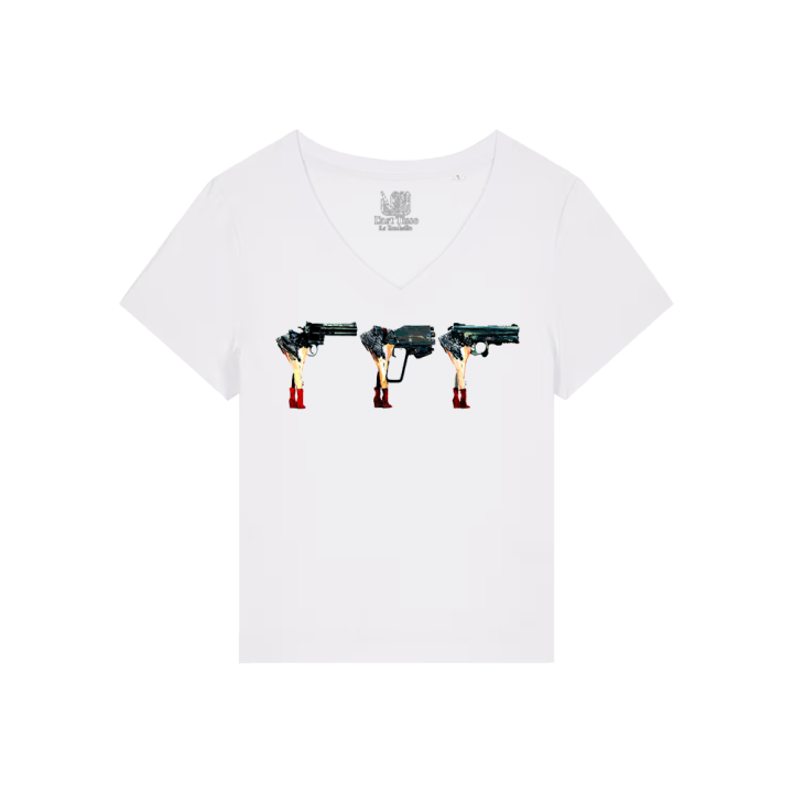 T-shirt Femme Col V - FEMMES REVOLVER - Label  GUERANDELLE 